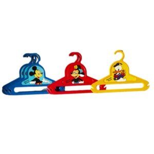 Vintage Set of Walt Disney Kids Plastic Hangers Mickey, Minnie, Donald